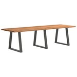 vidaXL Table à manger marron clair bois de chêne massif rectangulaire