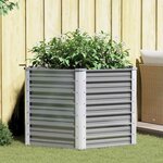 vidaXL Lit surélevé de jardin Acier galvanisé 129x129x77 cm Gris