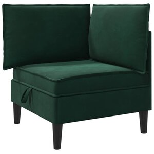 vidaXL Sofa avec rangement Vert foncé Velours