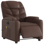 vidaXL Fauteuil de massage inclinable électrique marron similicuir