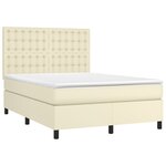 vidaXL Sommier à lattes de lit avec matelas et LED Crème 140x190 cm