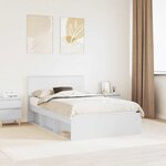 vidaXL Cadre de lit Blanc 120 x 190 cm Bois d'ingénierie