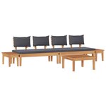vidaXL Ensemble de jardin 5 pièces en bois de teck solide