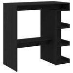 Table de bar en chêne noir avec rangement  100x50x101 5 cm