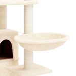 vidaXL Arbre à chat avec griffoirs en sisal Crème 175 cm