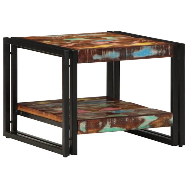 vidaXL Table basse multicolore 50x50x38 cm bois de récupération massif