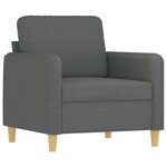 vidaXL Ensemble de canapés 3 Pièces avec coussins Gris foncé Tissu