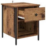 vidaXL Cabinet de chevet avec tiroir 2 Pièces Bois ancien 40 x 42 x 50 cm
