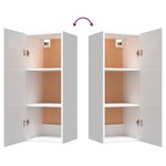 vidaXL Armoire murale suspendue Blanc brillant 34 5x34x90 cm
