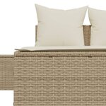vidaXL Chaise longue double avec coussins beige résine tressée