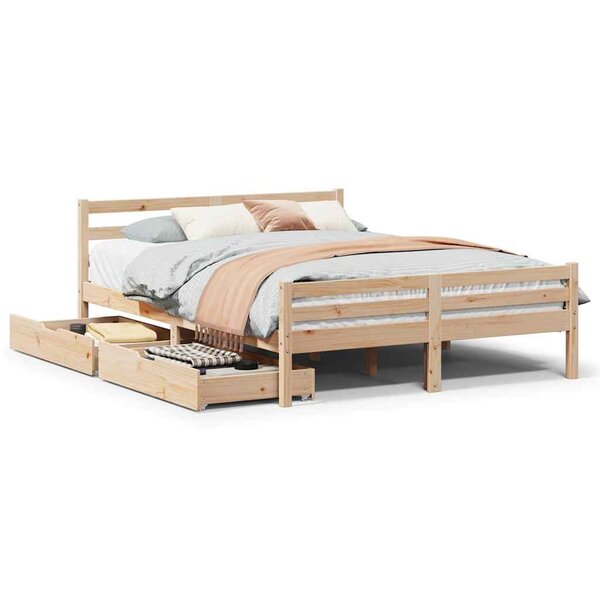 vidaXL Cadre de lit sans matelas 120x190 cm bois de pin massif