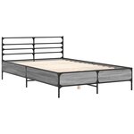 vidaXL Cadre de lit sonoma gris 120x190 cm bois d'ingénierie et métal