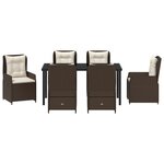 vidaXL Ensemble repas jardin 7 pièces en poly rattan marron