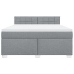 vidaXL Sommier à lattes de lit avec matelas Gris clair 180x200cm Tissu