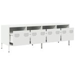 vidaXL Meuble TV blanc 135x39x43 5 cm acier laminé à froid