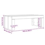 Table Basse vidaXL Chêne Noir 102x50x35 cm Bois d'Ingénierie