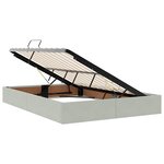 vidaXL Lit de rangement LED avec matelas Gris clair 140 x 190 cm