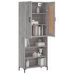 vidaXL Buffet haut Sonoma gris 69 5x34x180 cm Bois d'ingénierie