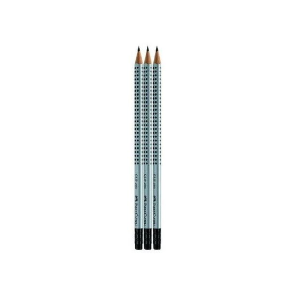 Blister 3 Crayons Grip 2001 Bout Gomme HB FABER-CASTELL