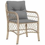 vidaXL Ensemble de salle à manger pour jardin 7 Pièces Beige Poly rotin