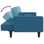 vidaXL Ensemble de canapés 2 Pièces avec coussins bleu velours