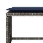 vidaXL Chaise de jardin avec tabouret gris résine tressée