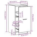 vidaXL Armoire de pharmacie Chêne noir 40x41x77 5 cm Bois d'ingénierie