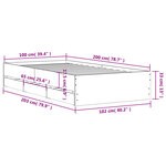 vidaXL Cadre de lit avec tiroirs sans matelas sonoma gris 100x200 cm