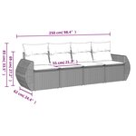 vidaXL Salon de jardin avec coussins 4 Pièces beige résine tressée
