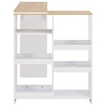 vidaXL Table de bar avec tablette amovible Blanc 138x39x110 cm