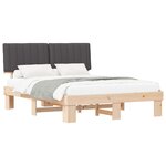 vidaXL Cadre de lit avec tête de lit rembourrée Gris foncé