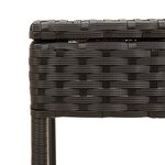 vidaXL Chaise longue avec auvent et table noir résine tressée