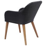 vidaXL Ensemble à manger de jardin 9 Pièces Noir