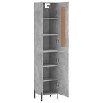 vidaXL Buffet haut Gris béton 34 5x34x180 cm Bois d'ingénierie