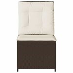 vidaXL Canapé de jardin avec coussin Marron Poly rotin