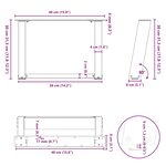 vidaXL Pieds de table basse en U 2 pièces Blanc 40 x (30-31) cm Acier