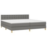 vidaXL Sommier à lattes de lit et matelas et LED Gris foncé 200x200 cm