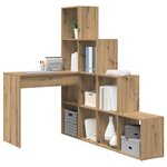 vidaXL Bureau d'angle Chêne artisanal 101 5 x 149 5 x 149 5 cm