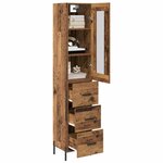 vidaXL Haut Armoire Bois Ancien 34 5 x 34 x 180 cm Bois d'ingénierie