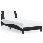vidaXL Cadre de lit avec LED sans matelas Zadar noir et blanc 100x200 cm