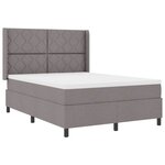 vidaXL Lit à ressorts avec matelas Taupe 140 x 200 cm tissu