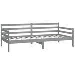vidaXL Lit de repos avec matelas 90x200 cm Gris Bois de pin massif