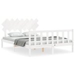 vidaXL Cadre de lit sans matelas blanc 140x190 cm bois de pin massif