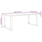 vidaXL Table à manger 200x90x75 cm bois d'acacia solide à bord vif