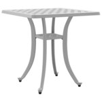 vidaXL Table de jardin blanc 53x53x53 cm aluminium coulé
