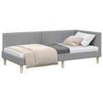 vidaXL Cadre de lit d'angle avec tête de lit Gris clair 80 cm x 200 cm