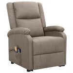 vidaXL Fauteuil de massage Taupe Tissu
