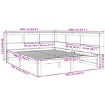 vidaXL Lit bibliothèque sans matelas cire marron 140x190 cm pin massif