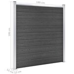 vidaXL Ensemble de panneau de clôture WPC 872x186 cm Noir