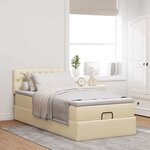 vidaXL Cadre de lit ottoman avec matelas crème 90x190 cm tissu